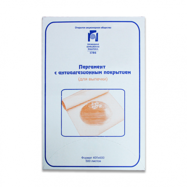 Пергамент в листах 600*400 мм белёный силиконизированный